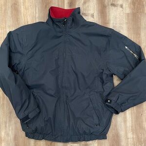 Dubarry of Ireland Navy Windbreaker with Red Fleece Lining